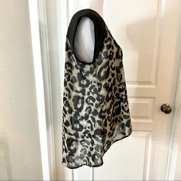3/$20 Charlotte Russe cheetah print sheer blouse - Picture 4 of 6